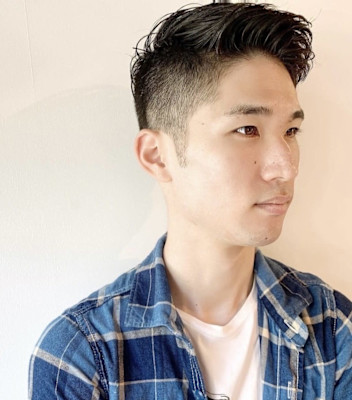 メンズアシンメトリーモヒカンアップバング