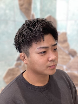 メンズショート／ショート／アップバング／ツーブロック