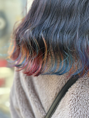 裾カラー/裾ユニコーンカラー/カラフル/錦糸町北口