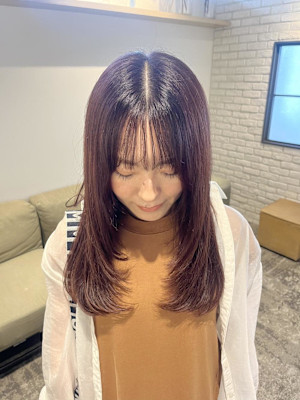 黒髪/ボブルフ/ネビージュ/小顔/ワンレン/仙台/髪質改善