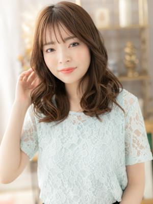 Aラインくびれヘア韓国風グラマラスロング　マロンベージュ