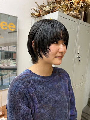 【Look at】マッシュショート アッシュグレー