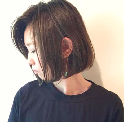 ダークベージュグラデーション×ワンレングス