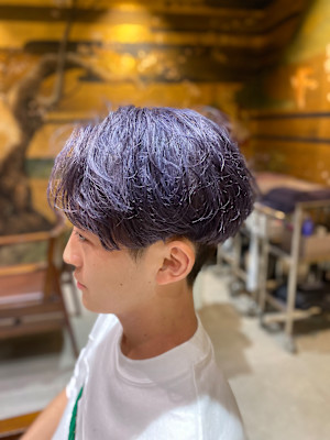 センターパート+ラベンダー