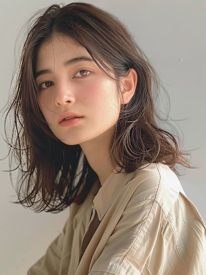 センターパートで大人のコナレ感★艶ウェットニュアンスウェーブ