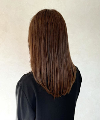 シアーベージュカラー・ミディアムロング