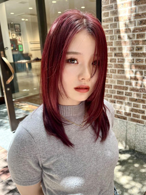 【天神】レイヤー/顔まわりハイレイヤー/チェリーレッド