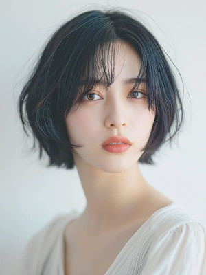 目元アクセントで目力印象アップ★ふんわりショートボブ