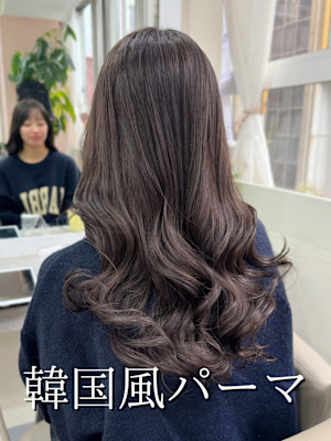 コテ巻き風パーマ/レイヤーカット/韓国へア/韓国パーマ