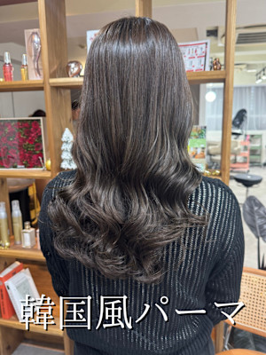 パーマ/コテ巻き風パーマ/韓国へア/波巻きパーマ/韓国パーマ