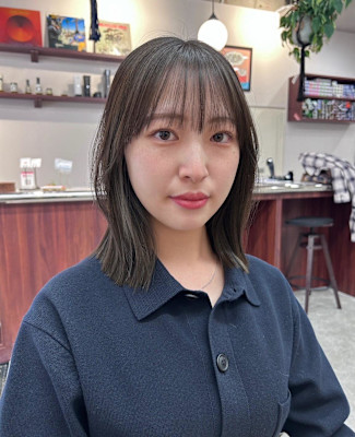 【Look at】地毛風アッシュグレージュ切りっぱなし