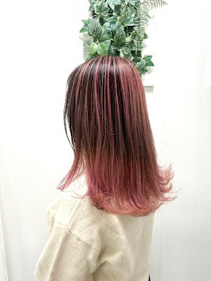 ピンク×ハイライトグラデーション