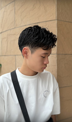 メンズショート/パーマ風