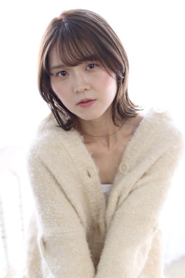 20代/30代/40代/小顔×ボブルフ×ミルクティーベージュ