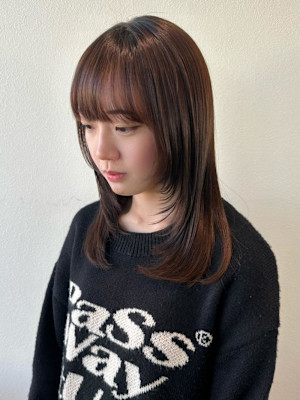 顔周りレイヤー/髪質改善ストレート/艶髪/レイヤーカット