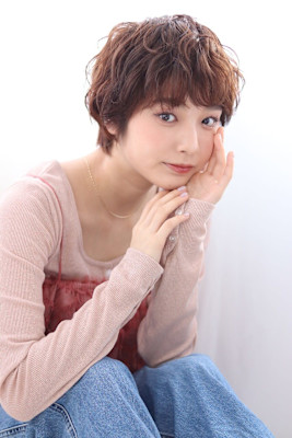 20代30代40代 大人可愛いマッシュショートくせ毛風パーマ
