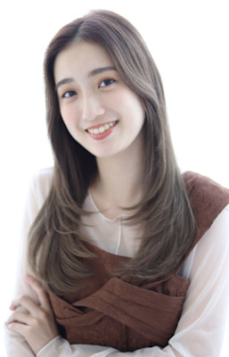 大人カラー ロングレイヤー 小顔前髪カット 20代 30代 