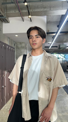 メンズセンターパート