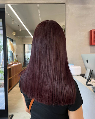 ピンクバイオレット/暖色カラー/ロングヘア