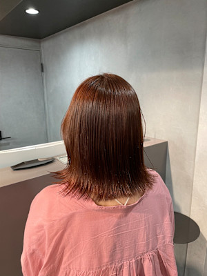 オレンジブラウン　ボブ