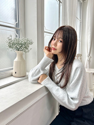 レイヤーカット　シースルーバング