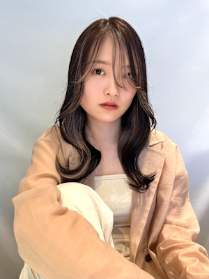 【天神】韓国風レイヤー/ヨシンモリ/インナーカラー/ベージュ