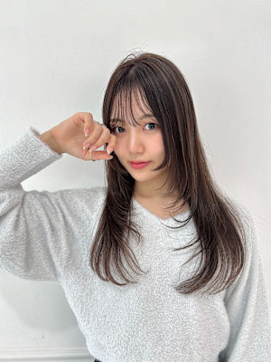 レイヤーカット　シースルーバング