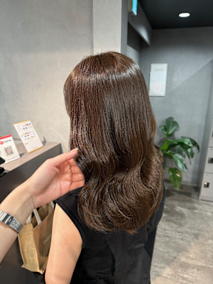 グレージュ　透明感カラー　艶髪