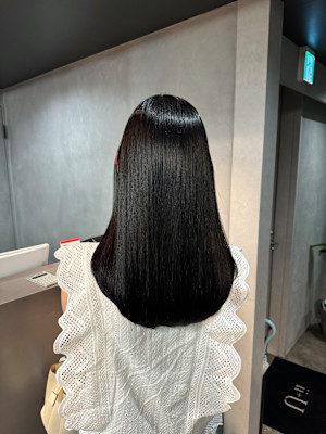 地毛風カラー　艶髪　暗髪