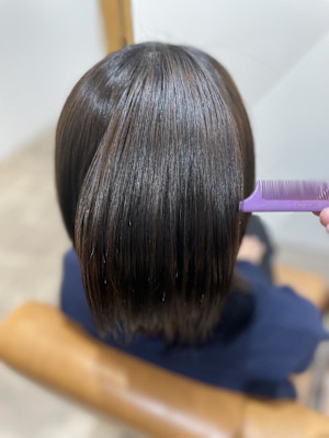 手で乾かしただけボブ美髪矯正