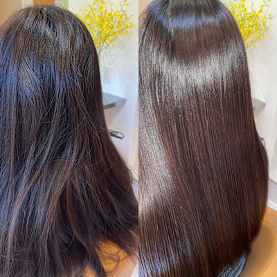 SLEEK式髪質改善 【縮毛矯正】 +カット+トリートメント