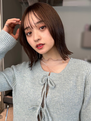 大人かわいい20代30代渋谷結べるボブ前髪小顔カット