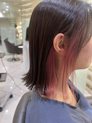 □インナーカラー ピンク