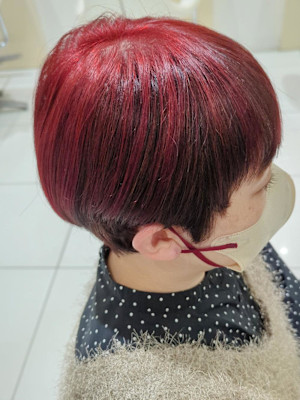 ショート×アンブレラカラー《チェリーレッド》