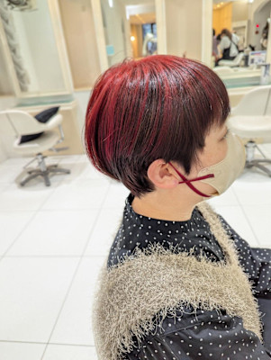 ショート×アンブレラカラー《チェリーレッド》