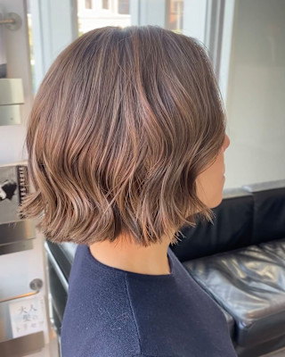 白髪ぼかしハイライトベージュカラー