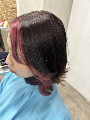 インナーカラー/ピンクカラー/フェイスフレーミング/池袋