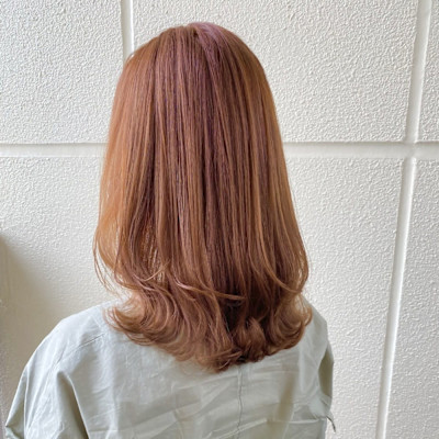 【ブリーチなし×オレンジカラー】ダブルカラー／暖色系
