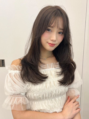 ブリーチなし秋色カラーオリーブカラーミディアムレイヤー