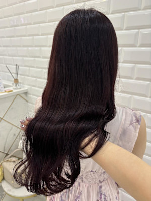 ブリーチなしワインレッド＊まゆ