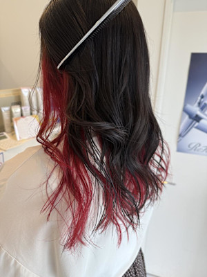 ◆インナーカラー◆レッド◆暖色系カラー