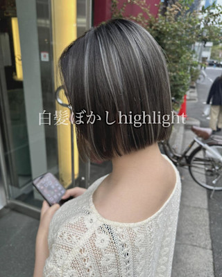 白髪ぼかしホワイトハイライト【錦糸町北口】
