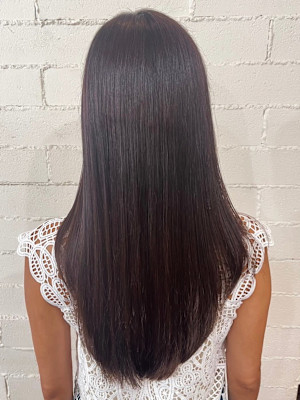 縮毛矯正　ロングヘア　美髪ストレート　髪質改善