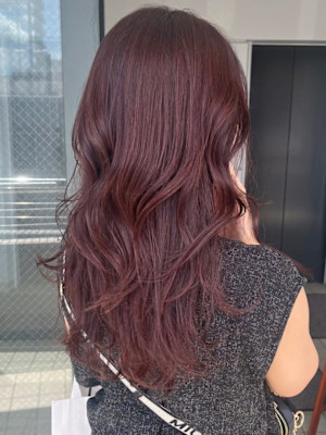 髪質改善　レッドブラウン　レイヤー　こっくりカラー