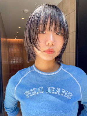 ショートボブウルフレイヤーパーマ前髪イルミナ韓国髪質改善