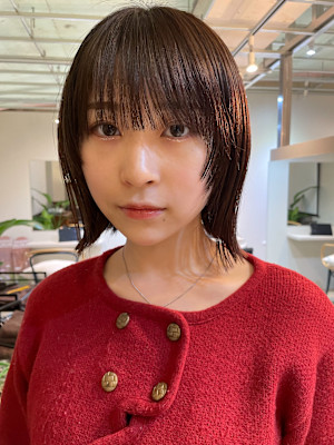 ショートボブウルフレイヤーパーマ前髪イルミナ韓国髪質改善