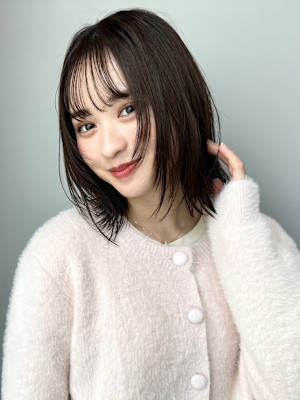 大人かわいいボブヘア外はね20代30代渋谷髪質改善