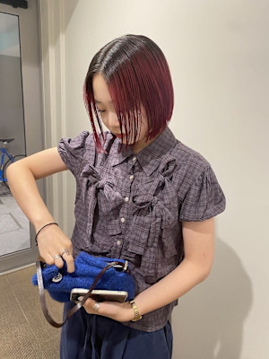 ショートボブウルフレイヤーパーマ前髪イルミナ韓国髪質改善