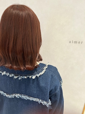 くびれボブ艶感オレンジレッド☆