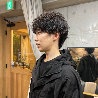 マッシュ/黒髪/くせ毛風パーマ